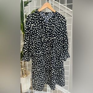 Who what wear 3/4 sleeve polka dot dress - small